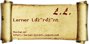 Lerner Lóránt névjegykártya